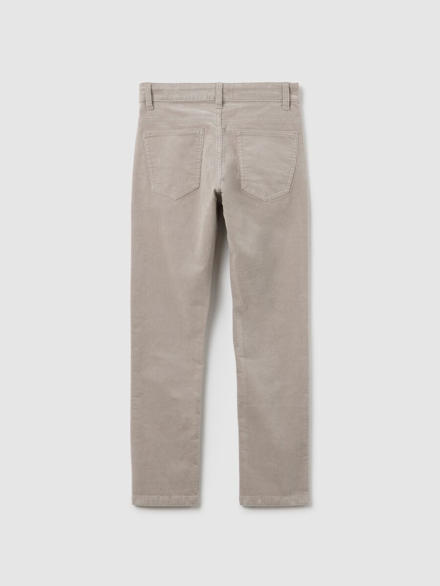 Pantaloni grigi da ragazzo in misto cotone regular fit_4