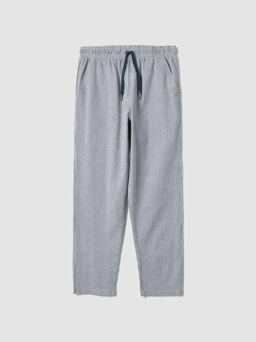 Regular fit multicolour striped pure cotton pyjama shorts_4