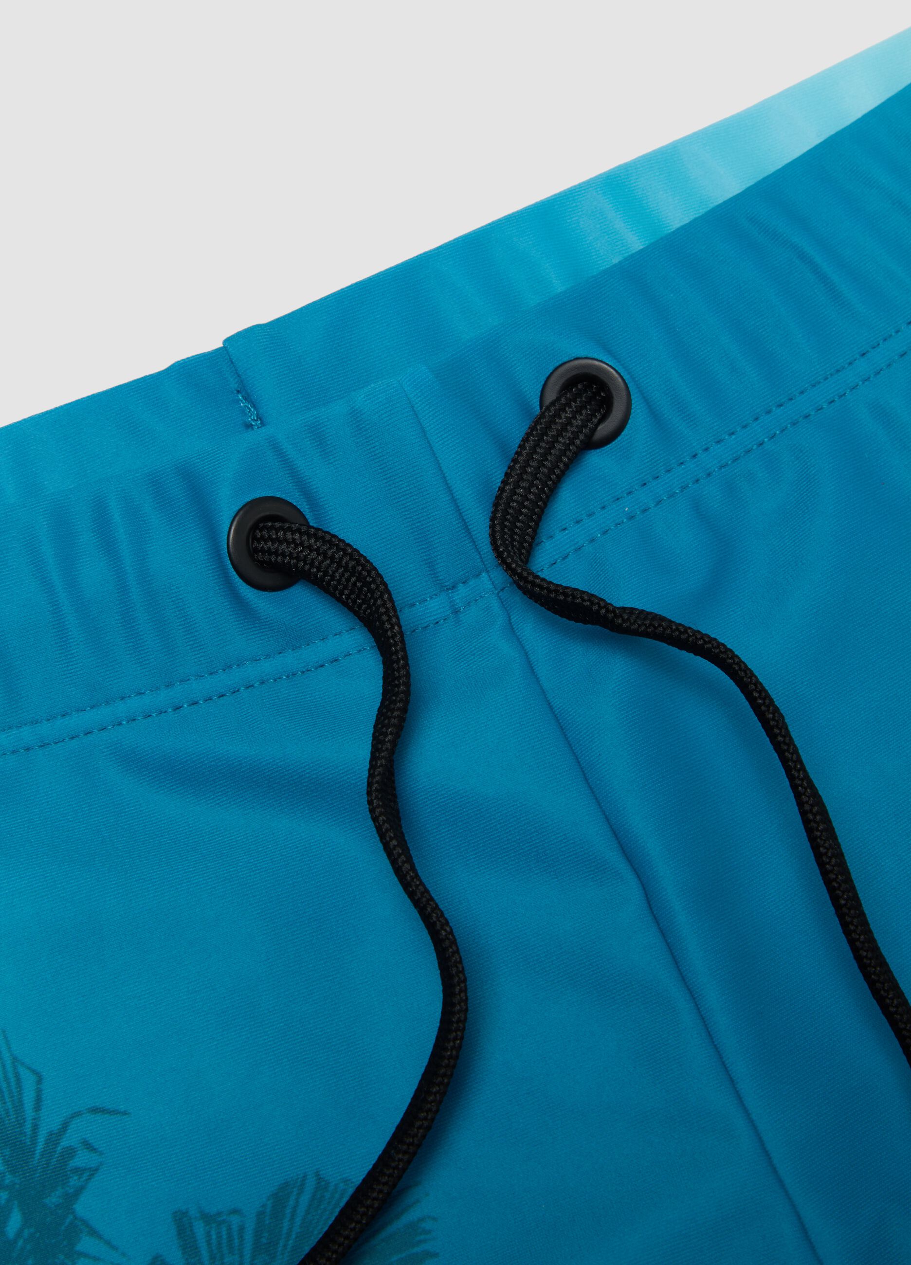 Blue stretch swim trunks