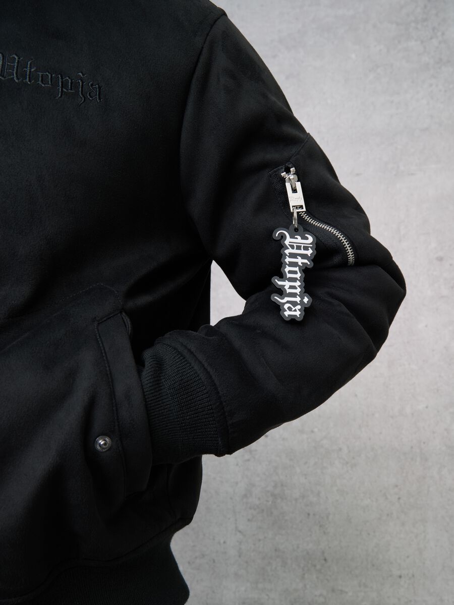 Suede Bomber Jacket Black_4