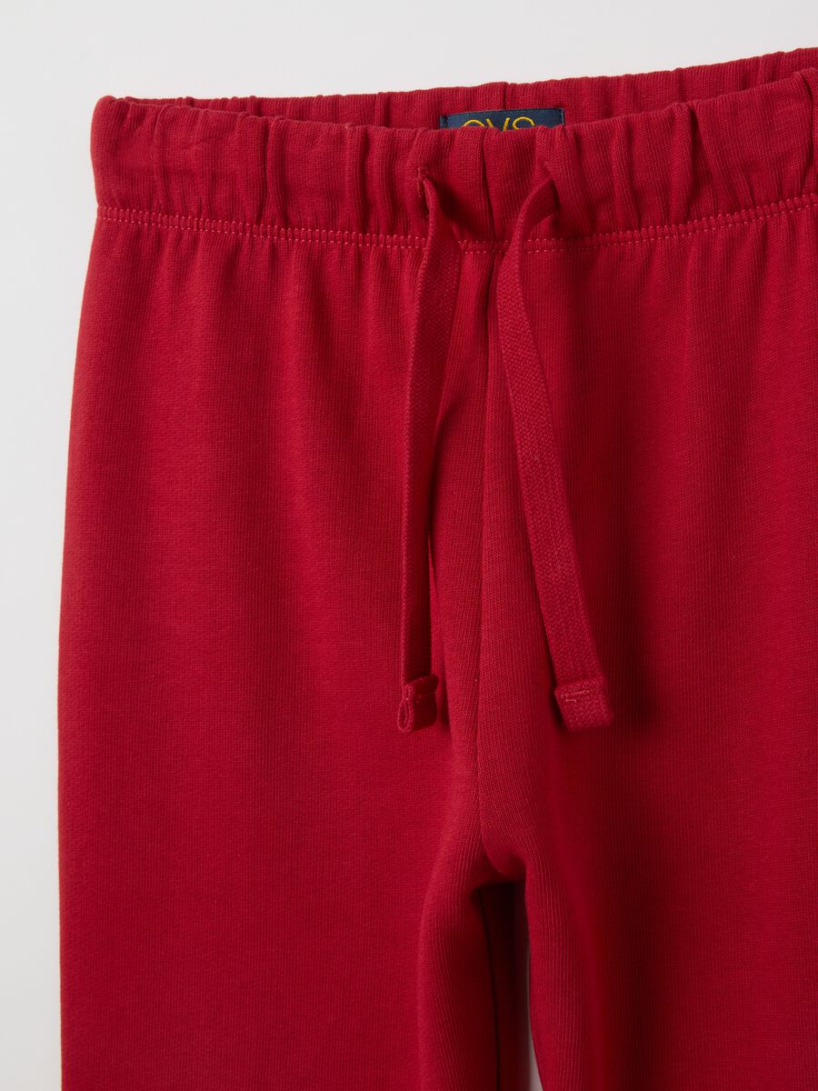 Jogger da bambino in puro cotone rossi regular fit_2