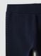 Blue stretch organic cotton leggings with rhinestones for baby girl_2