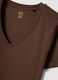 Brown pure cotton V-neck relaxed fit T-shirt_5