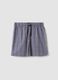 Blue organic cotton checked pyjama shorts_4