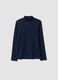 Midnight blue organic cotton roll-neck jumper_0