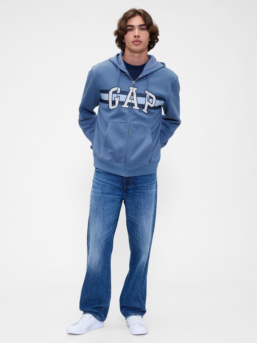 Blue hoodie with full zip closure_1