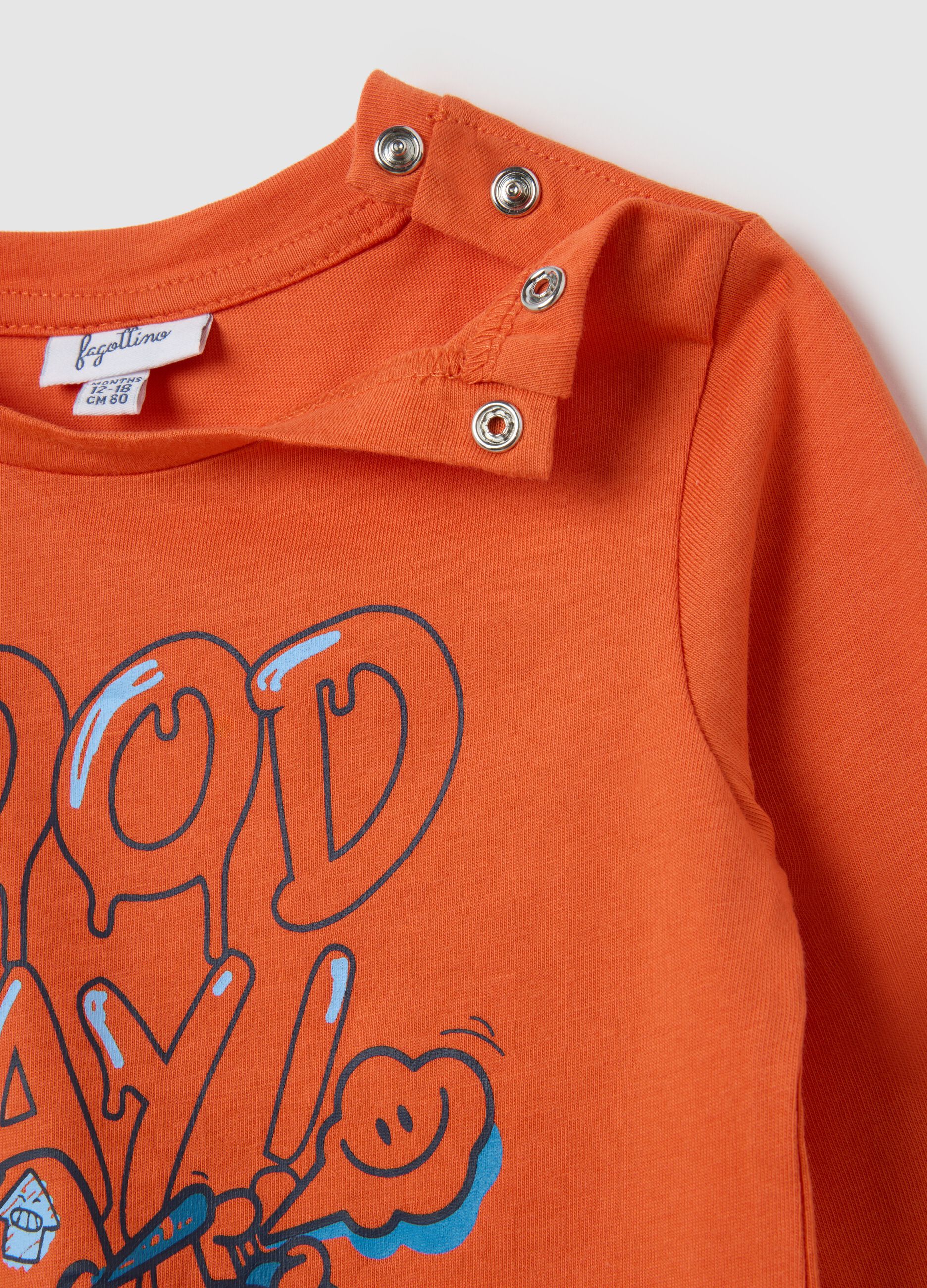 Orange regular fit pure cotton children's jumper
