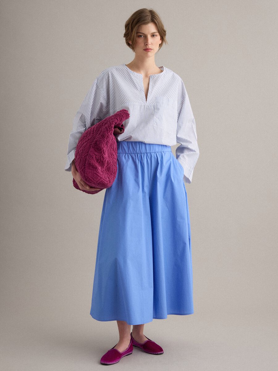 Pantalone gonna azzurro in puro cotone_0