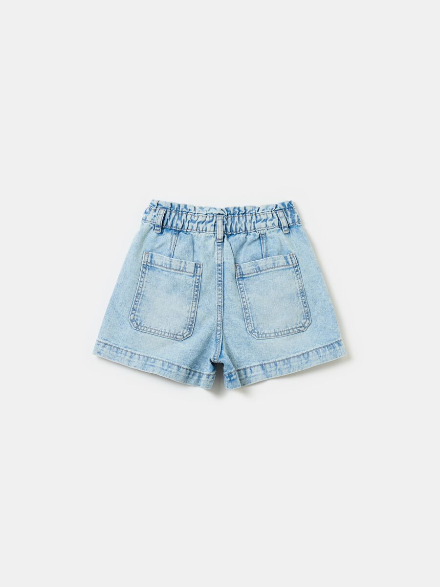Denim paper bag shorts_1