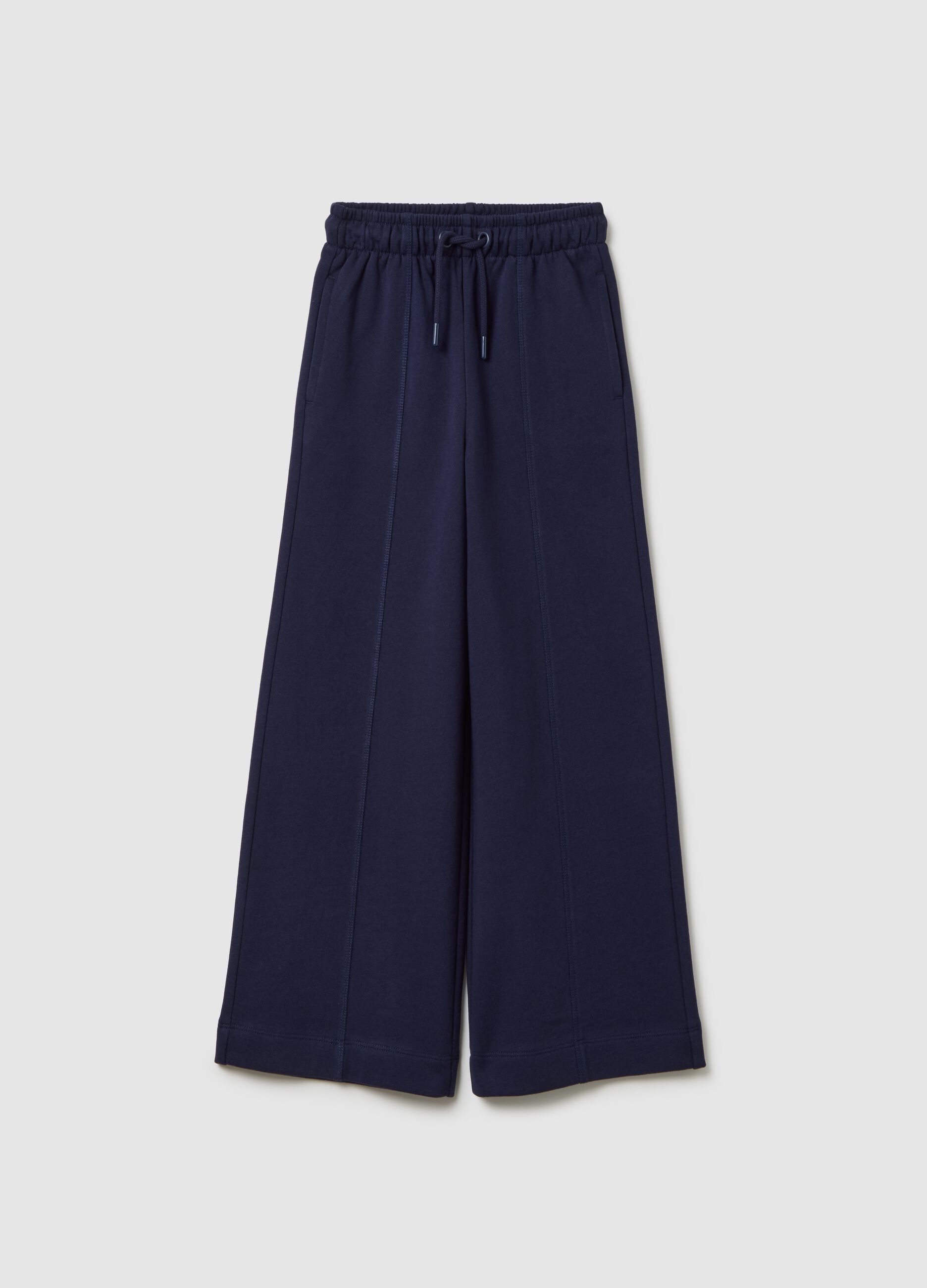 Girls' blue culotte pure cotton trousers