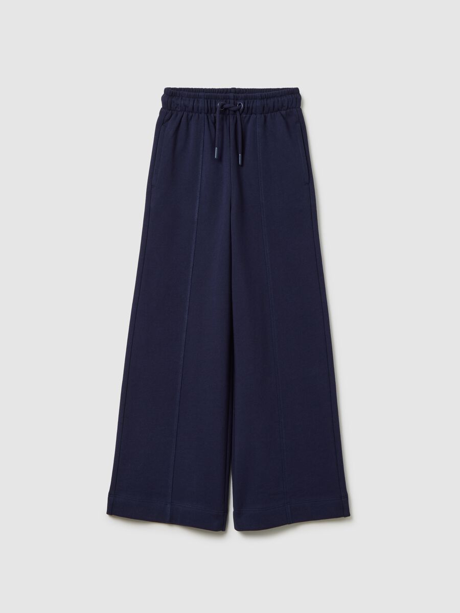 Girls' blue culotte pure cotton trousers_0