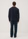 Navy blue long pyjamas with crew neck top and check trousers_3