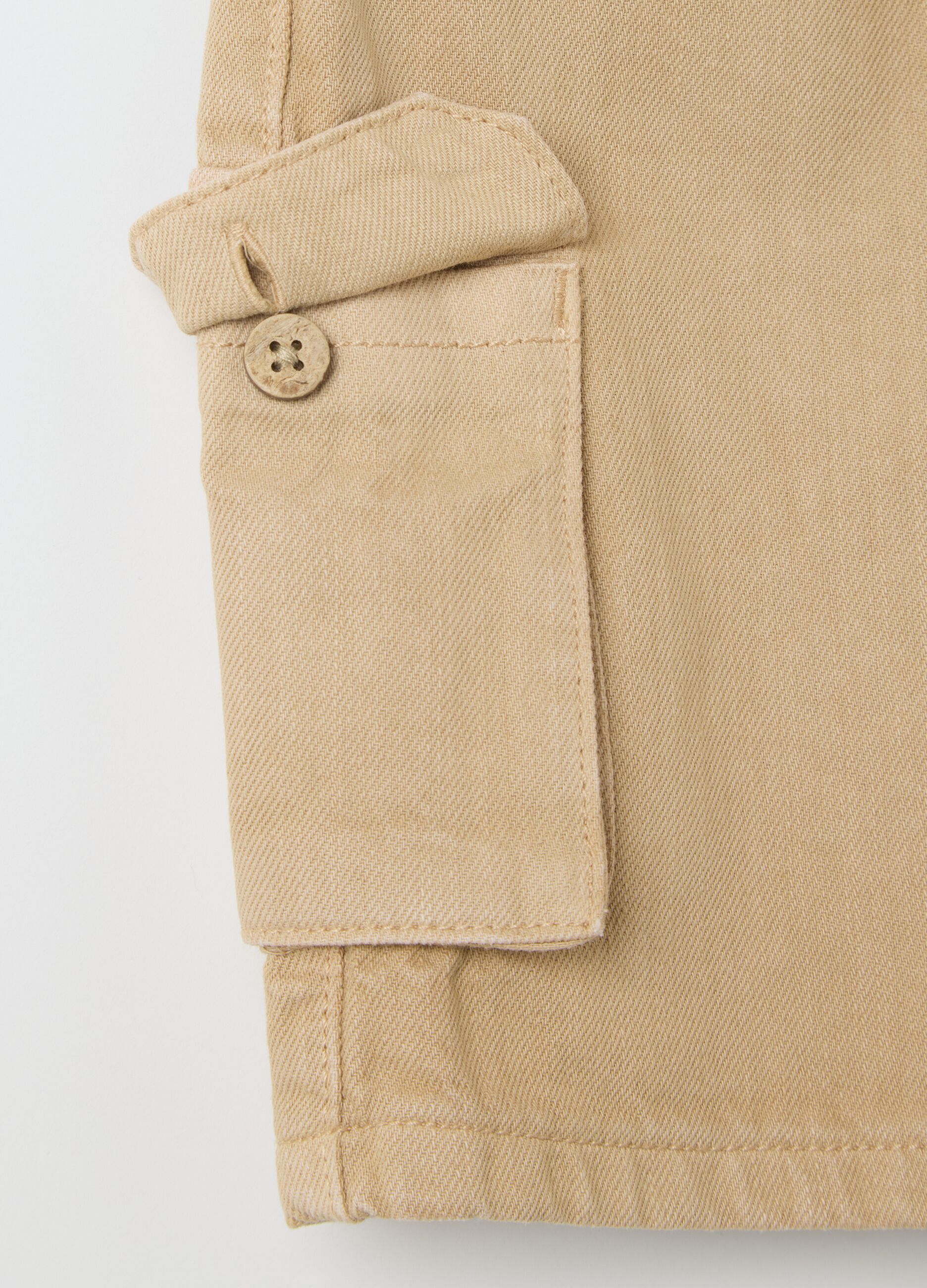 Fagottino Pure Cotton Beige Cargo Shorts