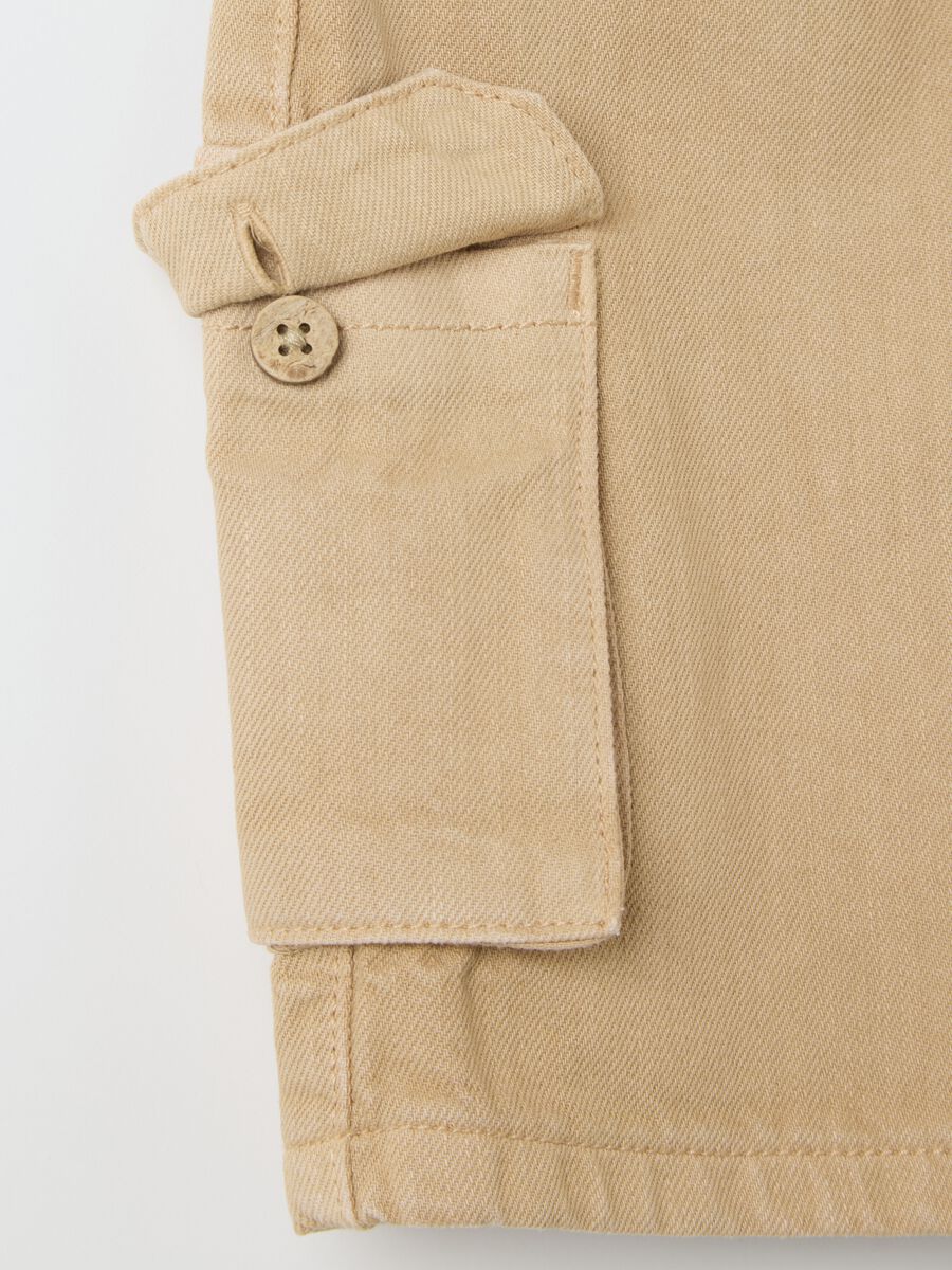 Fagottino Pure Cotton Beige Cargo Shorts_2