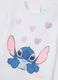 Girl's white stretchy cotton t-shirt with Stitch_3