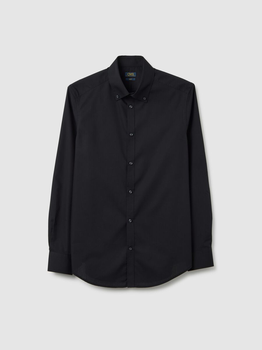Black slim fit shirt_0