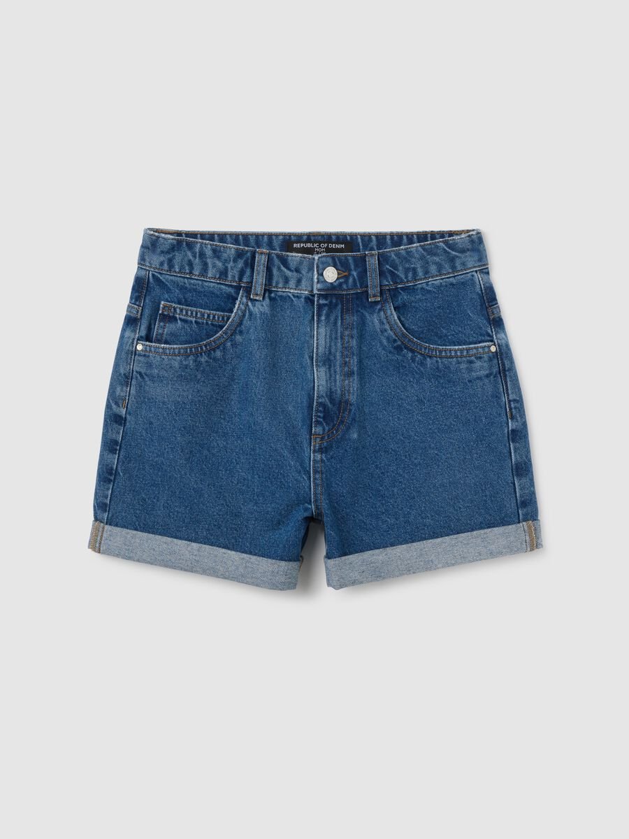 Women's regular fit pure cotton denim shorts_4
