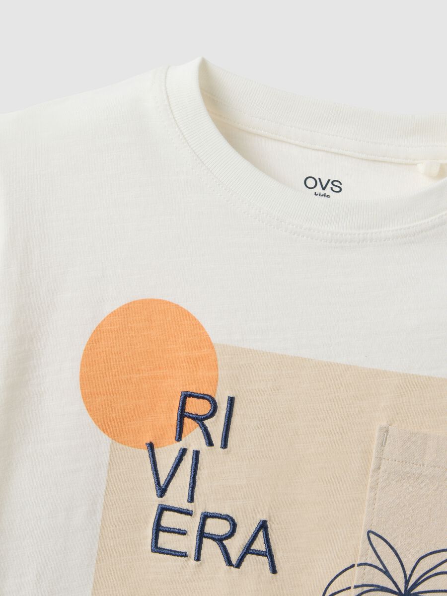 Kids' White Pure Cotton Regular Fit T-shirt with Print_2