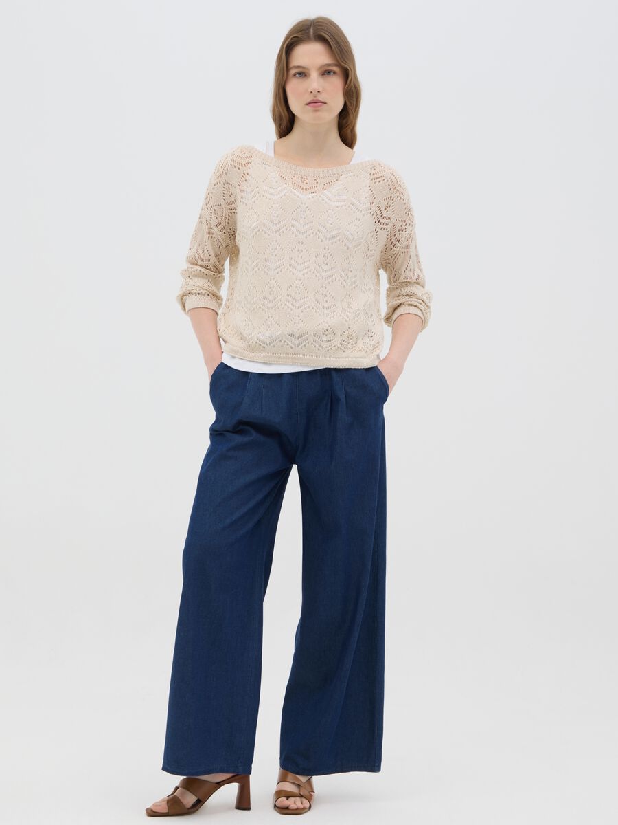 Women's blue pure cotton regular fit jumper_0