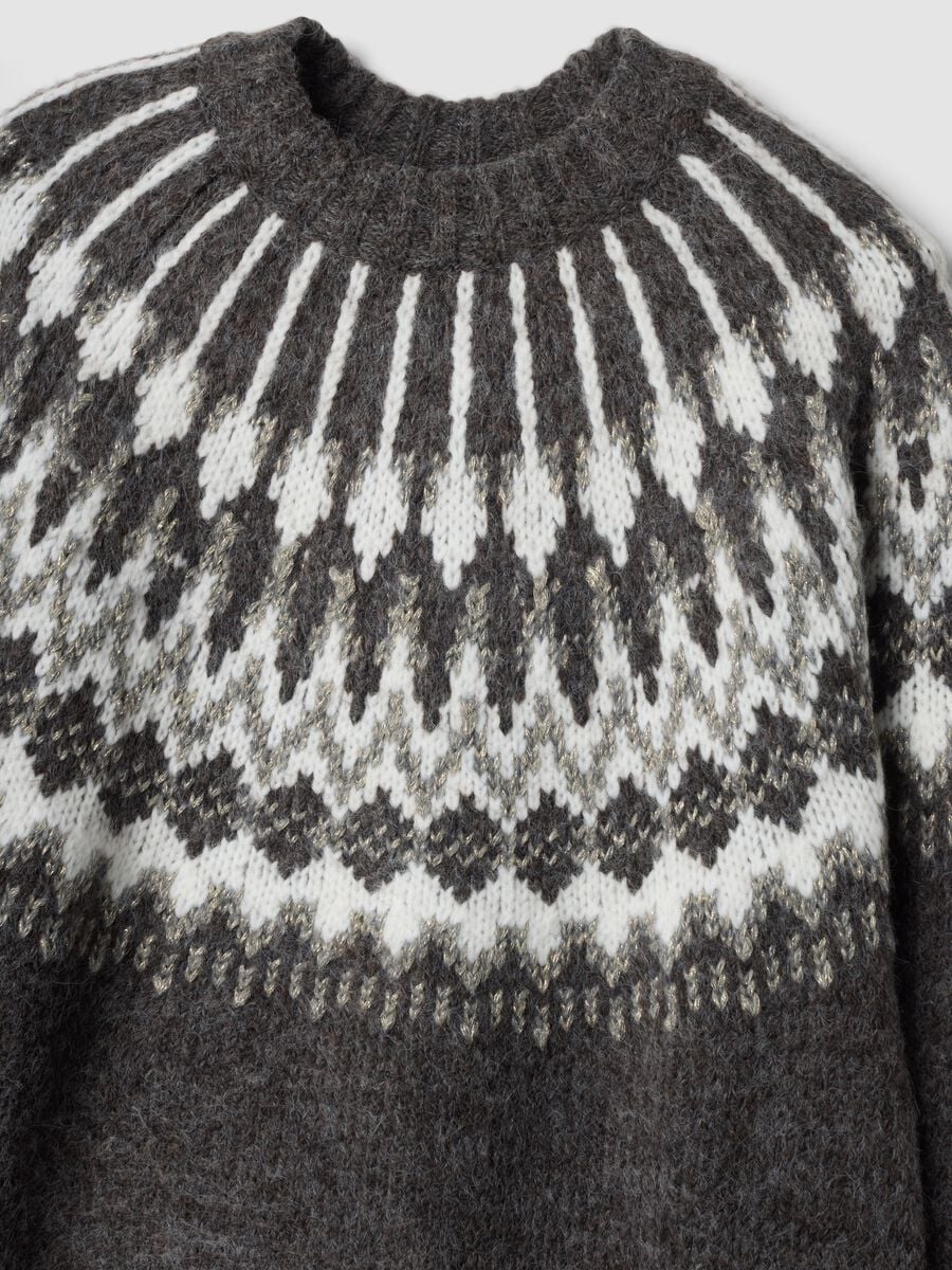 Grey Jacquard Crew-Neck Jumper, Regular Fit_1