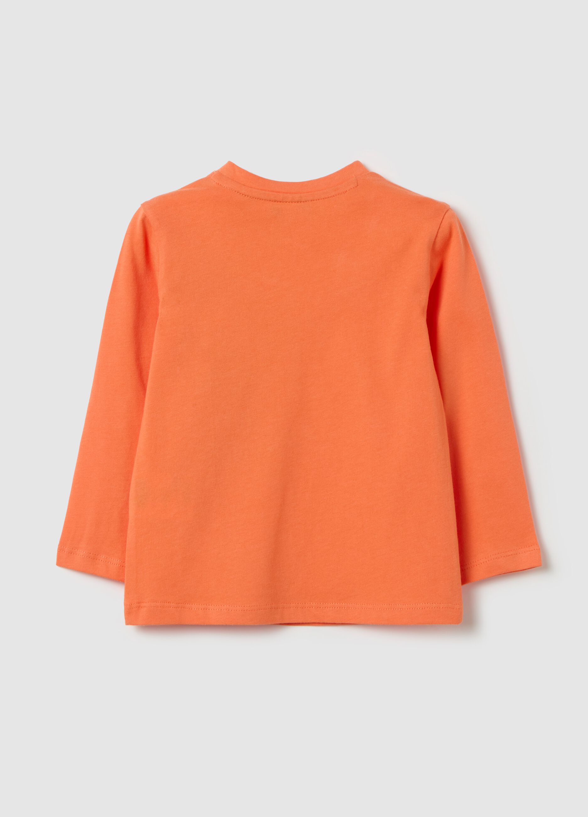 Long-sleeved cotton T-shirt with “COOL friends” print