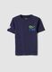 Blue pure cotton boys&rsquo; T-shirt with sailing print_0