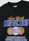 T-shirt nera in puro cotone con stampa New York Knicks_2