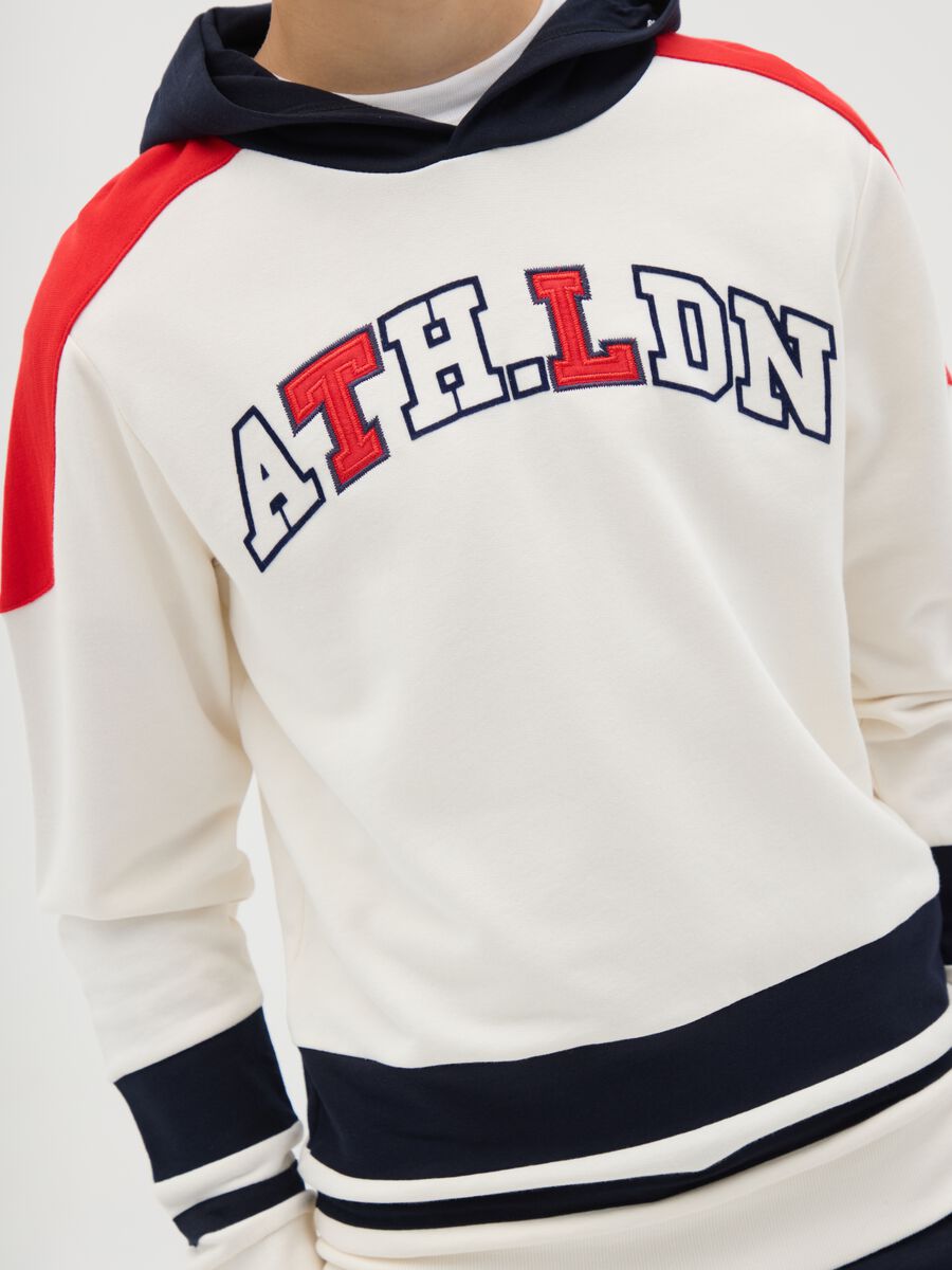 Sweatshirt with hood and "ATH.LDN" embroidery_1