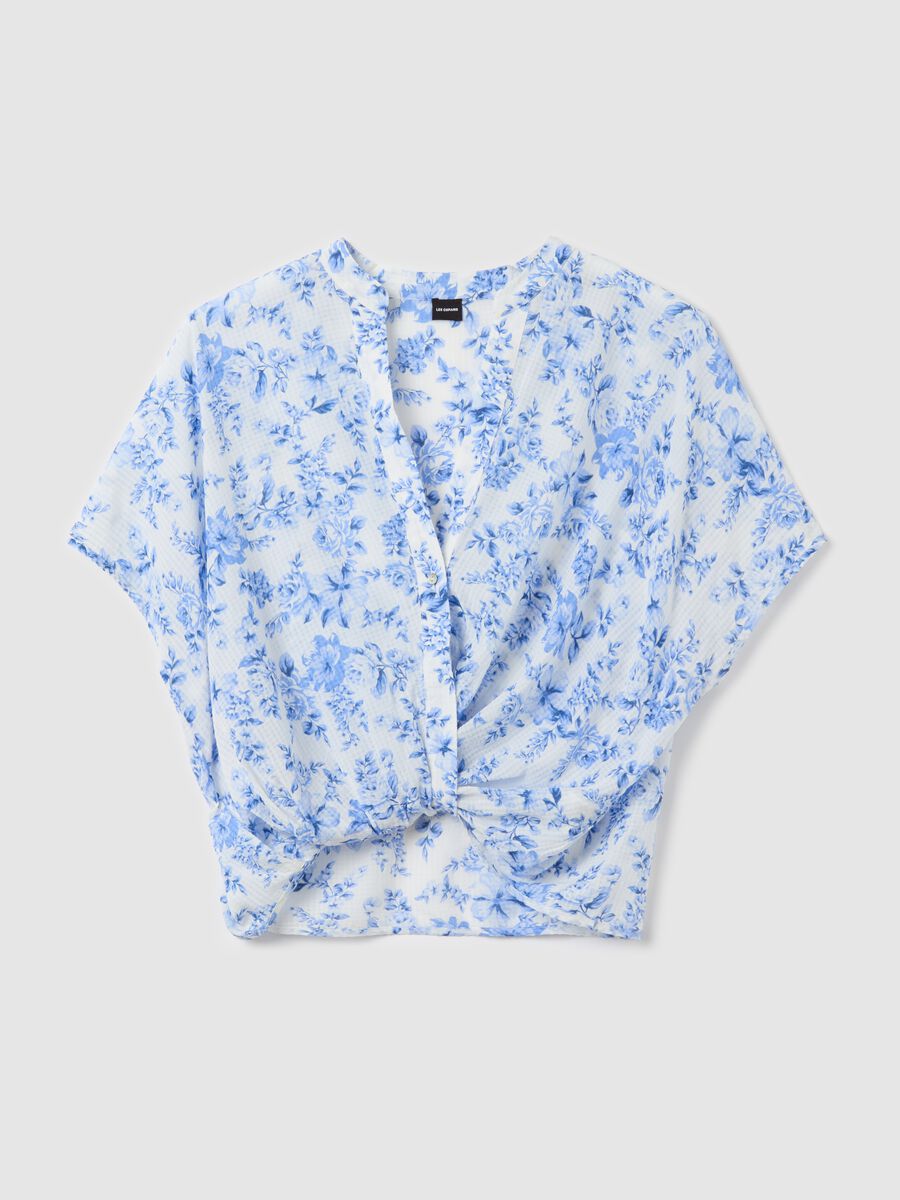 Floral blouse with knot_4