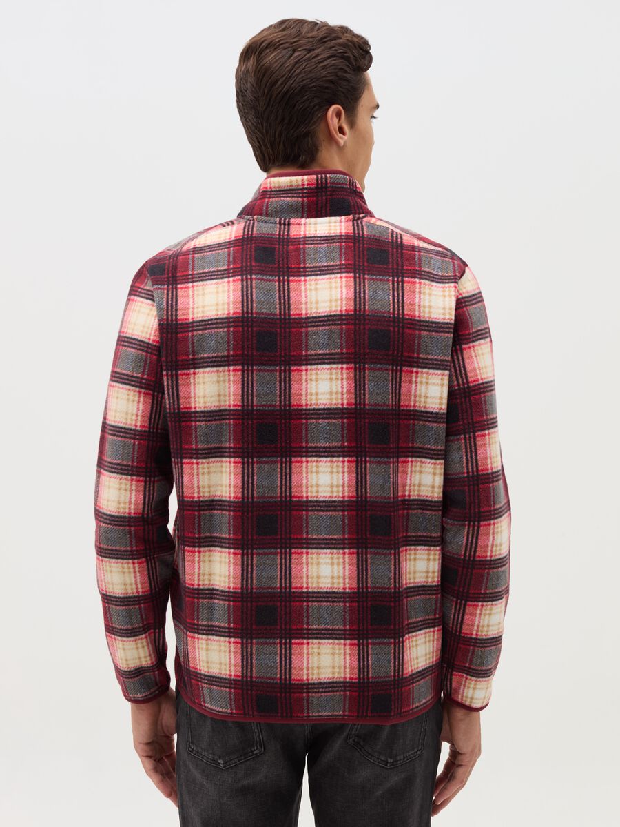 Full-zip sweatshirt in fleece with check pattern_2