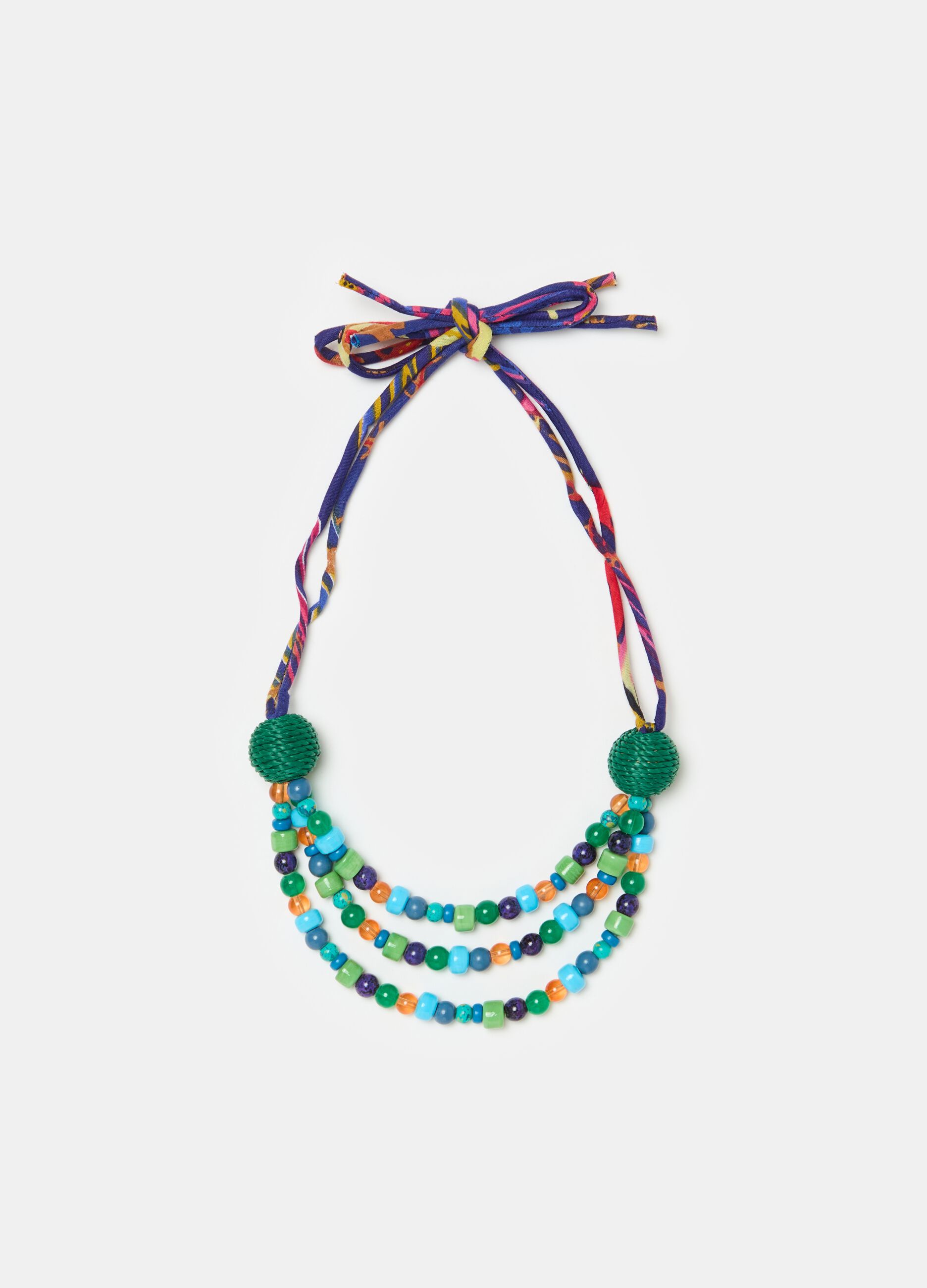 Ovs Collana con laccetti e pietre colorate