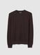 Brown cotton blend regular fit sweater_4