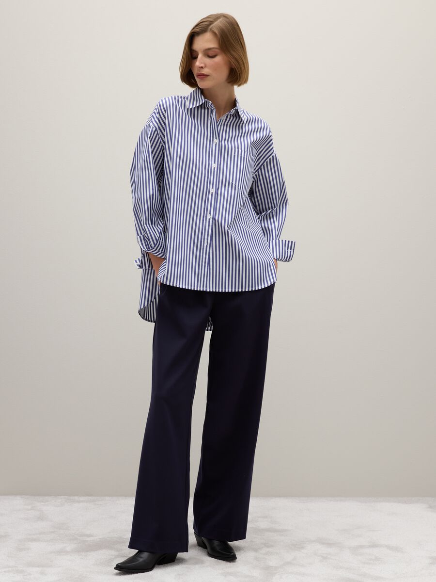 Blue Striped Cotton Shirt_0