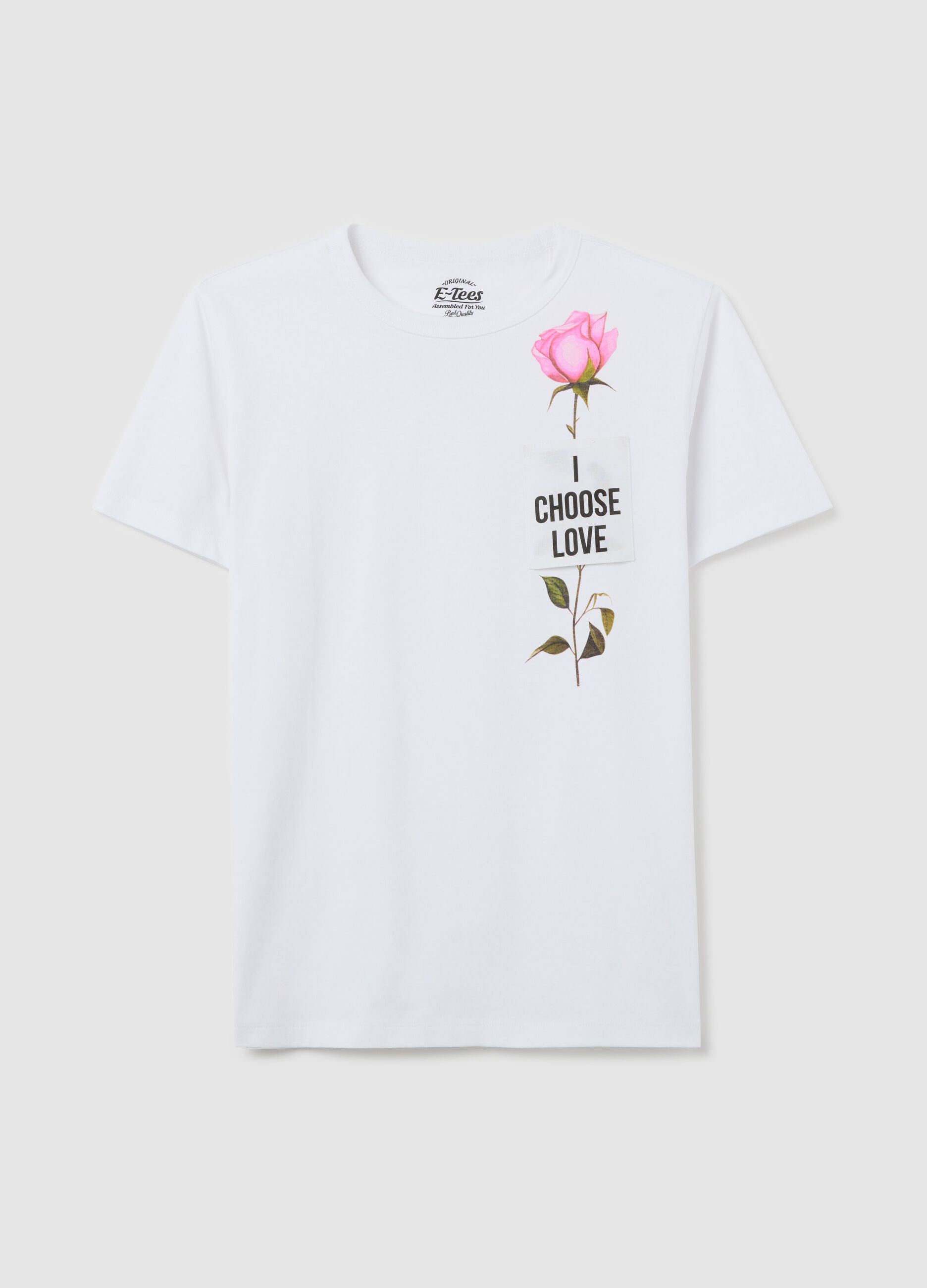 White T-shirt with "I Choose Love" print