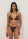 Brown stretch bikini bottoms with side ties and beads_0