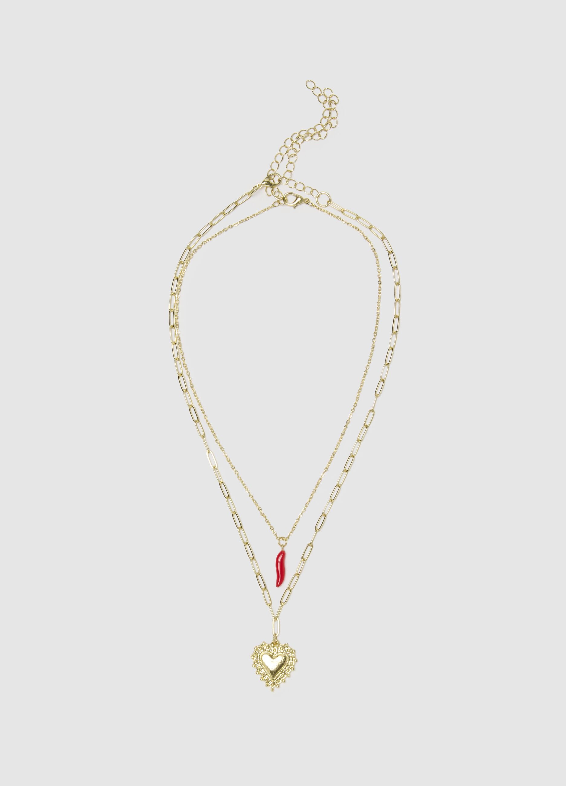 Multicolour steel necklace with pendants