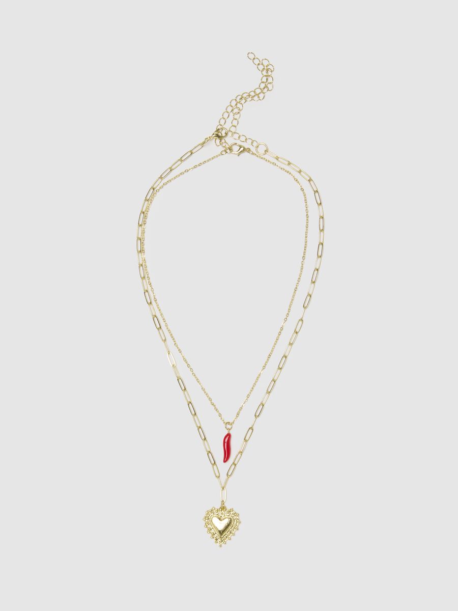 Collana in acciaio multicolor con pendenti_0