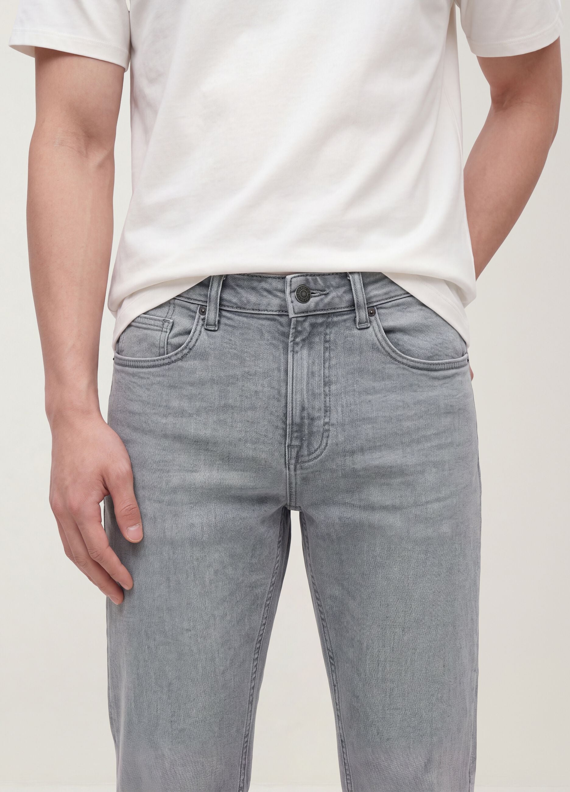 Grey stretch cotton jeans