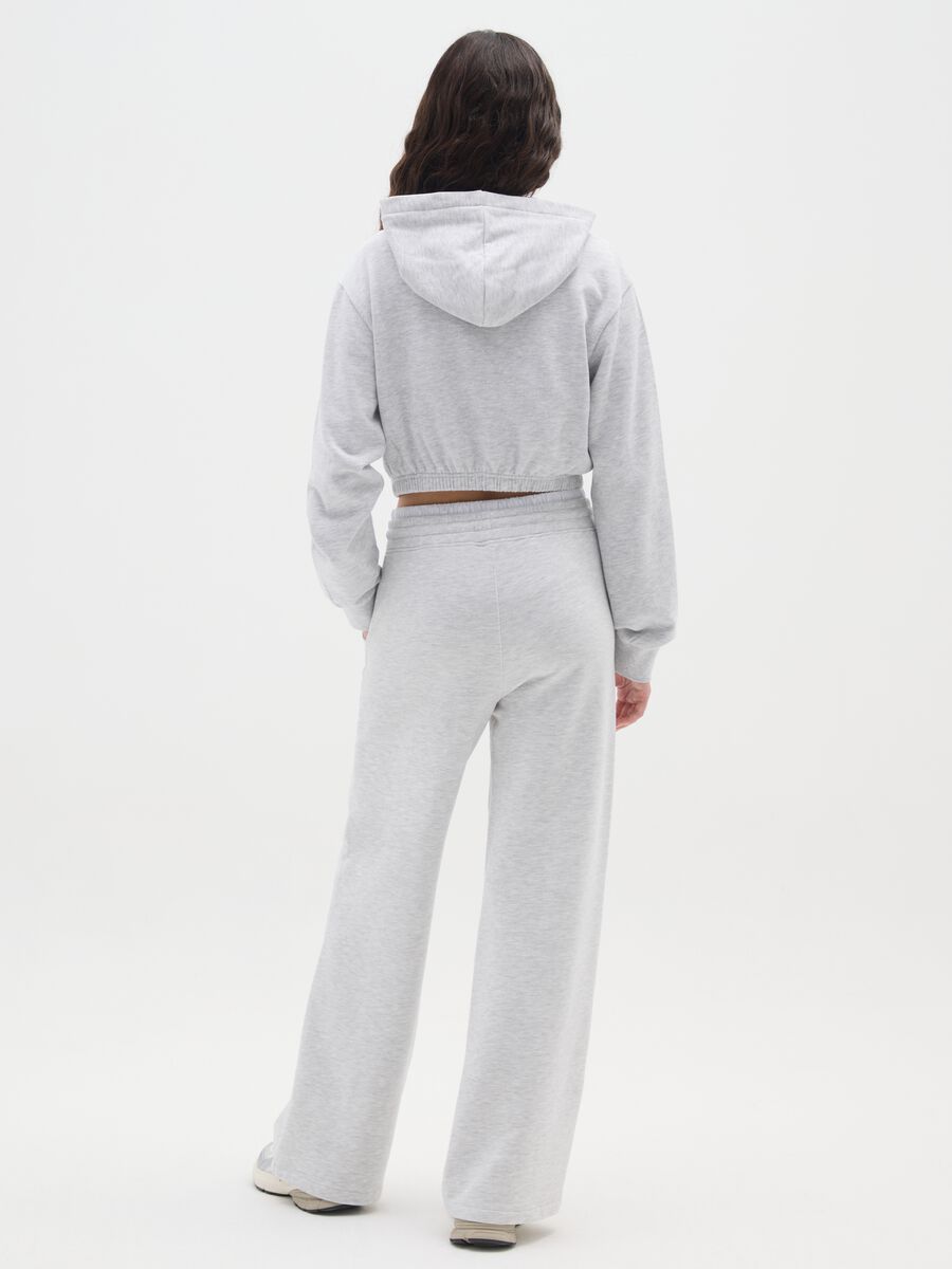 Pantaloni da ragazza in misto cotone grigi wide leg_1