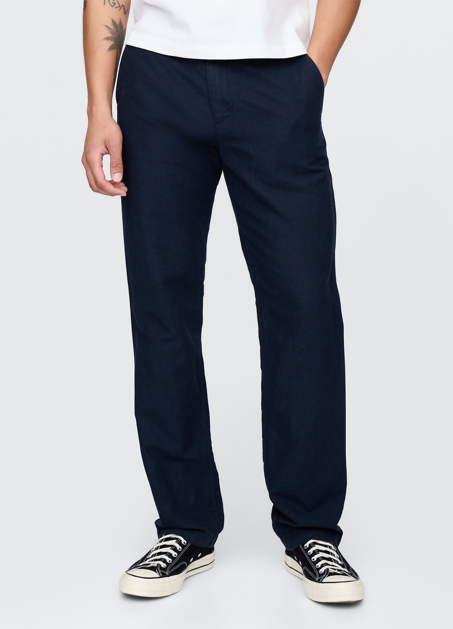 Gap Regular Blue Trousers in Linen and Cotton