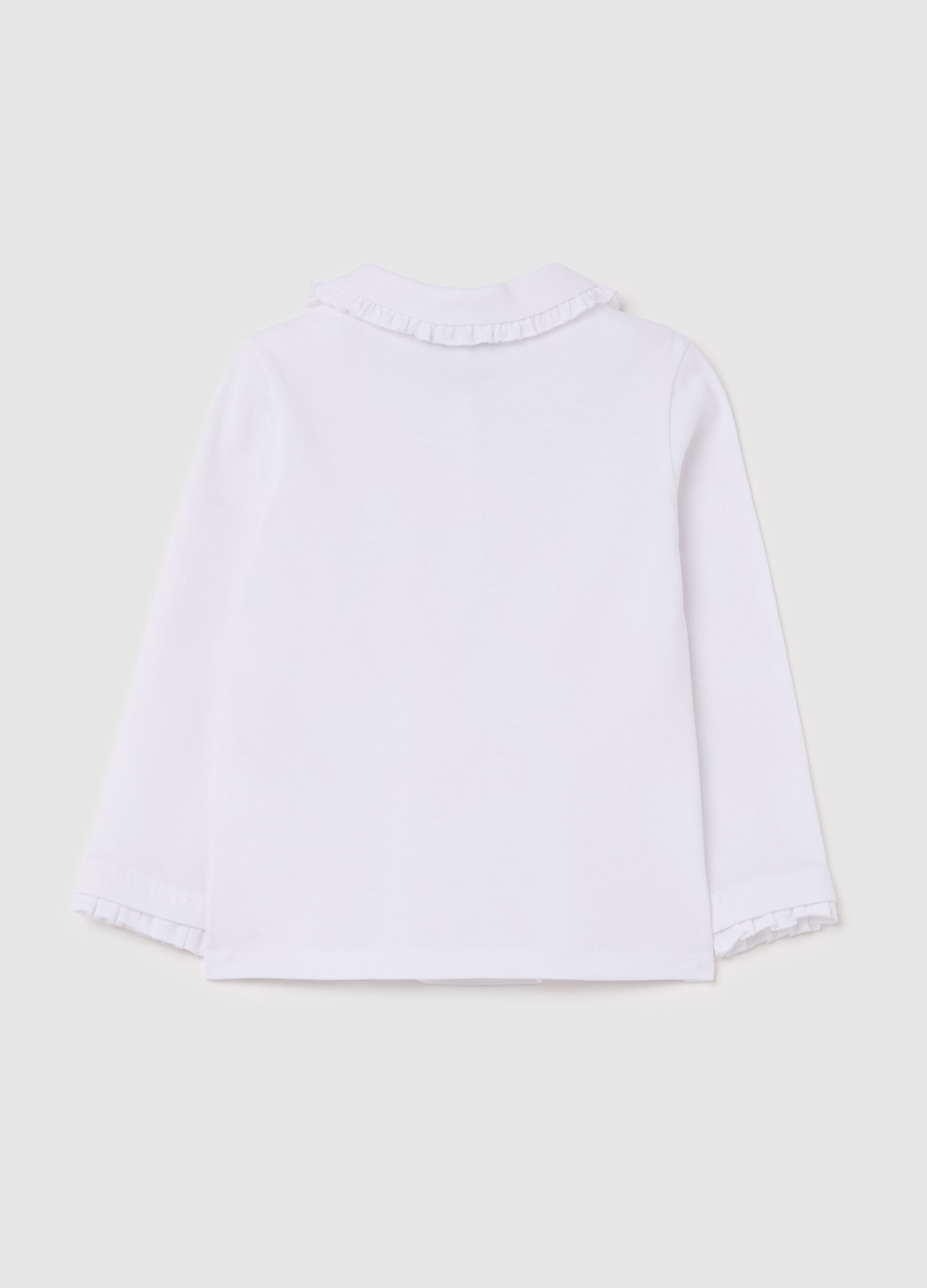 Polo in pique with ruffles