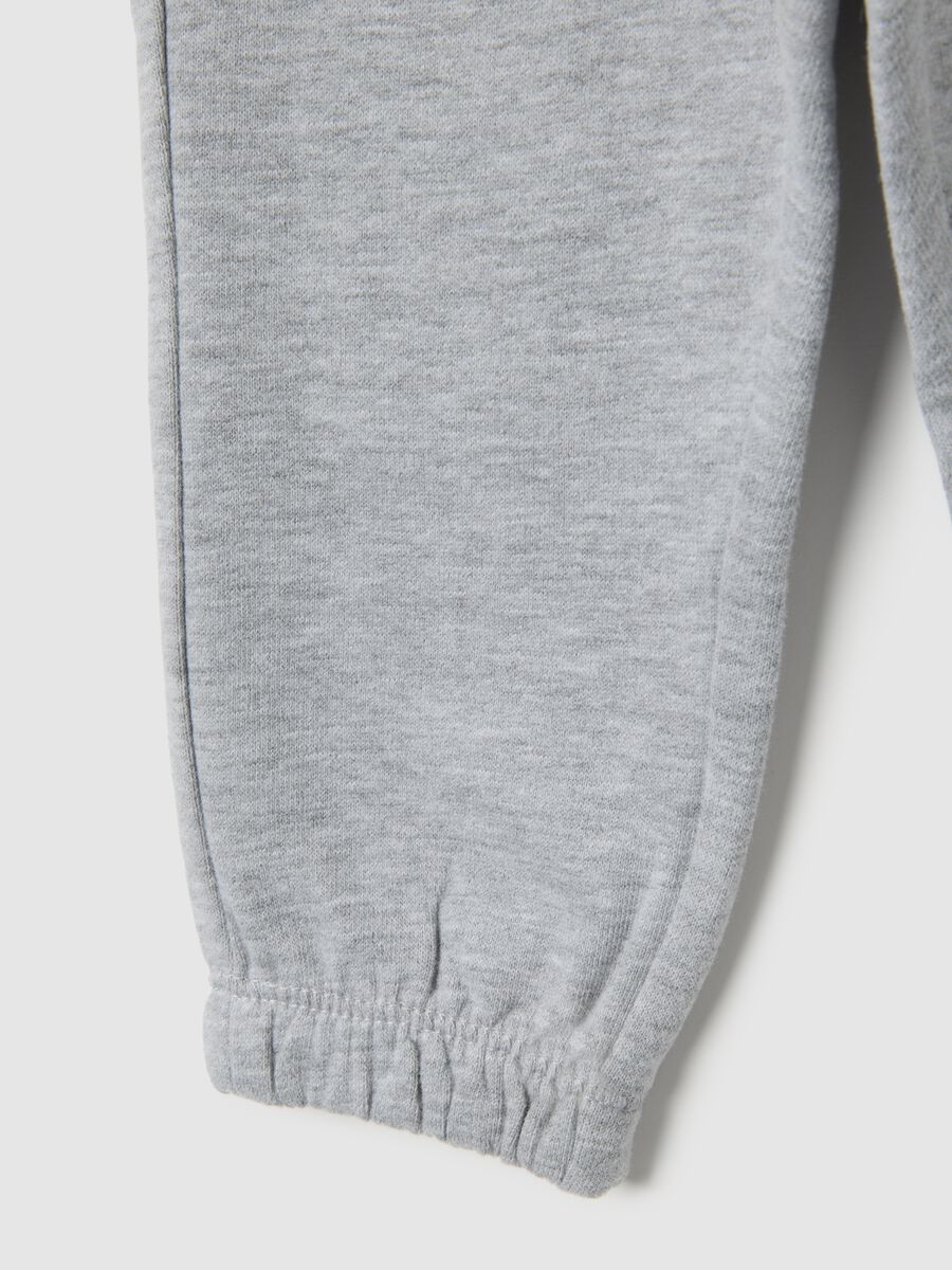 Pantaloni grigi da bimba in puro cotone fleece regular fit_3