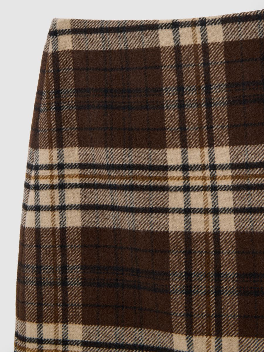 Brown multicolour check mini skirt regular fit_5