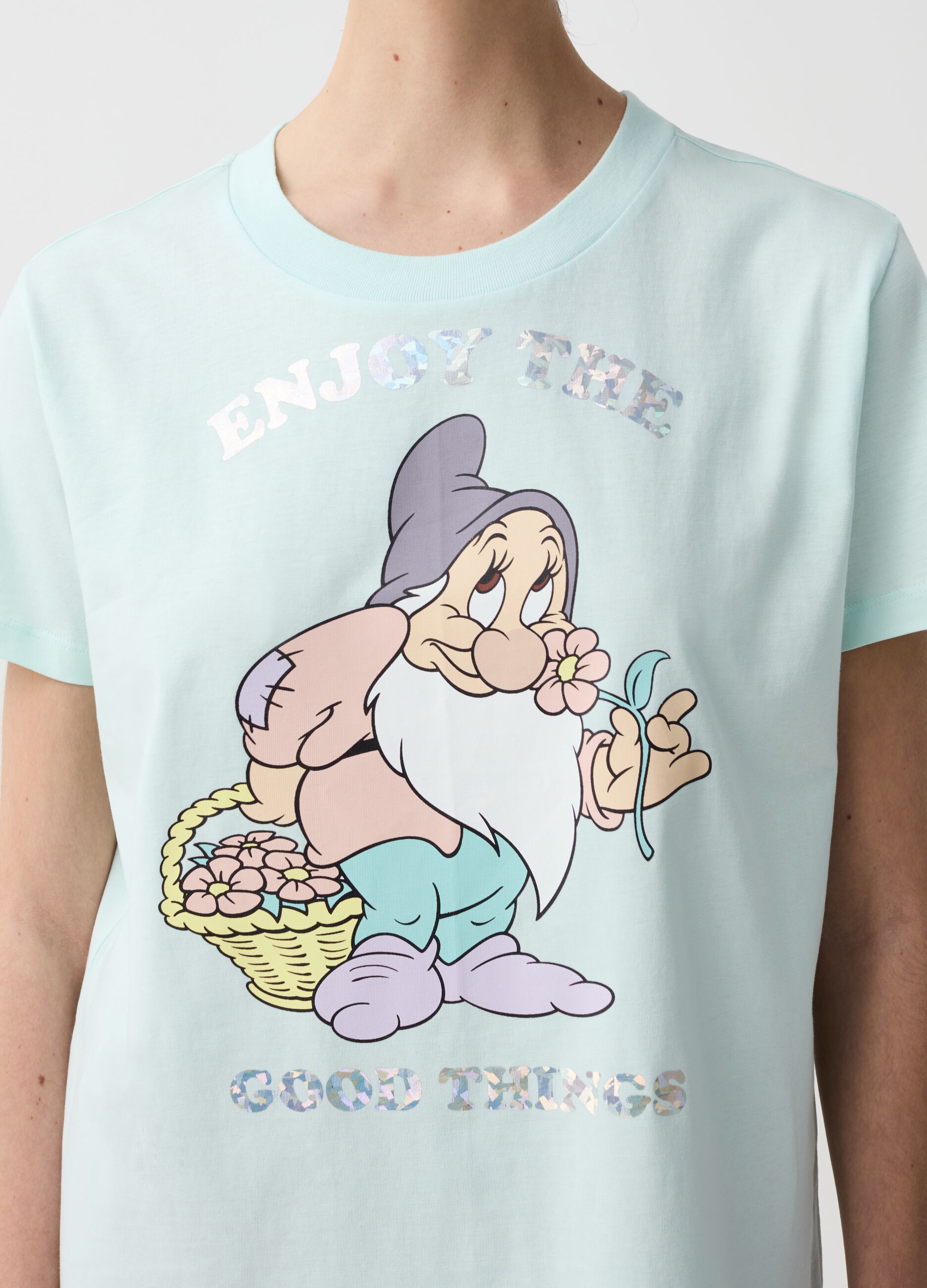 T-shirt con stampa Biancaneve e i Sette Nani