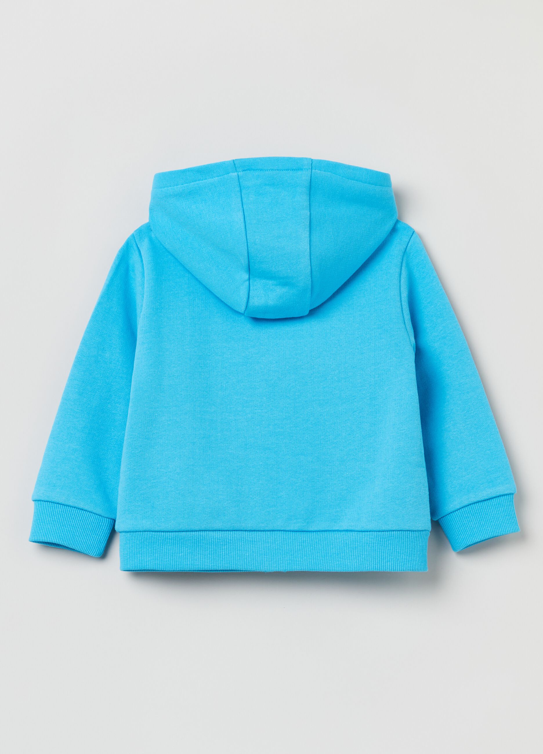 Full-zip sweatshirt with hood and waffle pockets