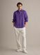 Purple pure linen shirt with button-down collar, regular fit_1