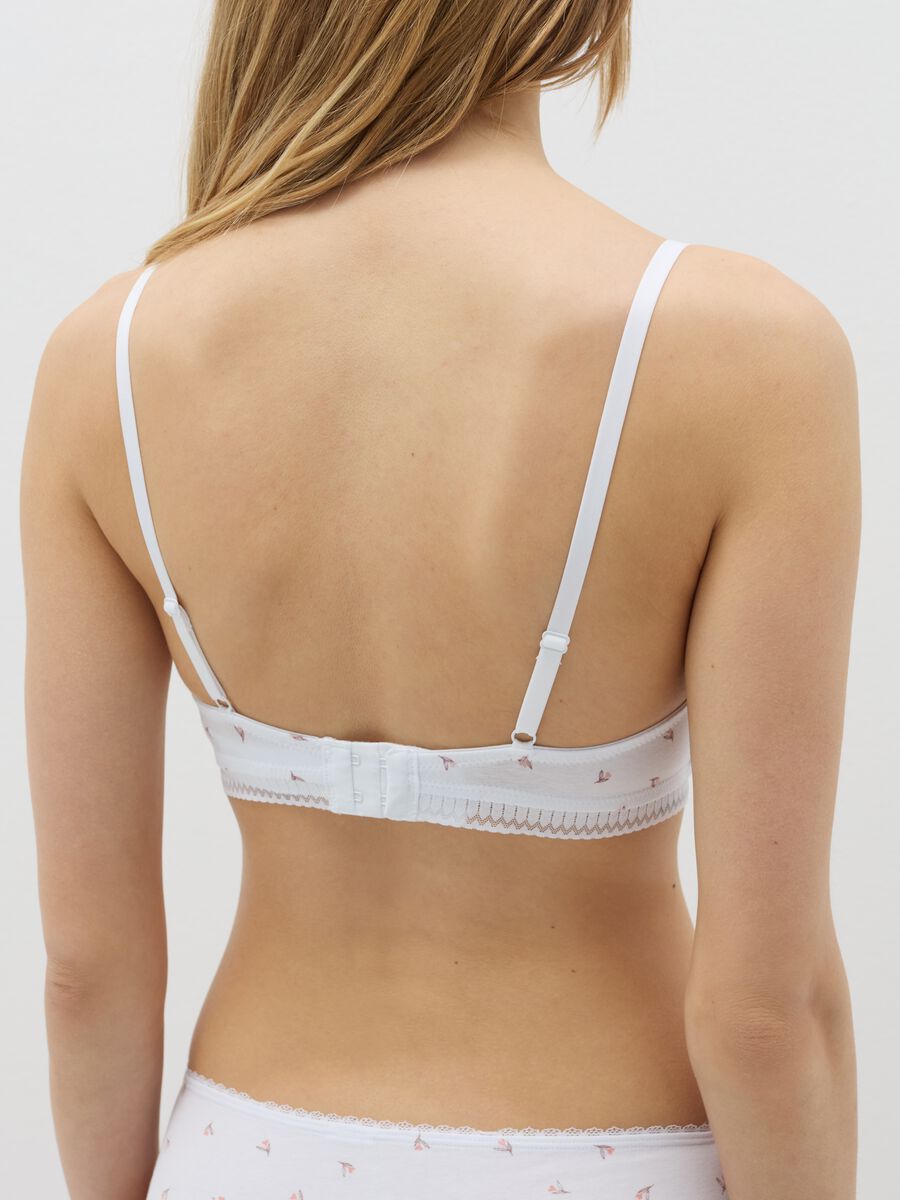 Semi-padded triangle bra in stretch cotton_3