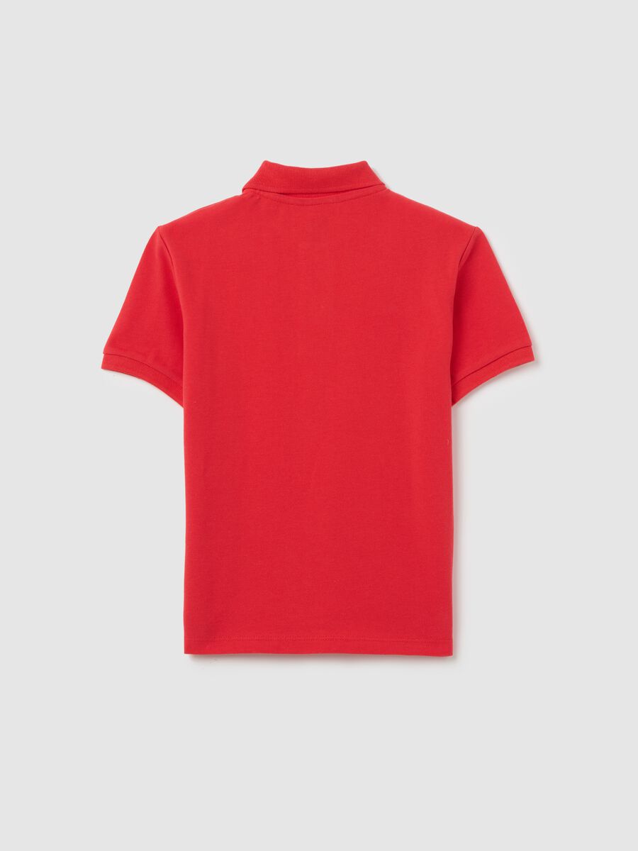 Kids' red mercerised cotton polo_4