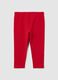 Red cotton slim-fit leggings for girls with prints_1