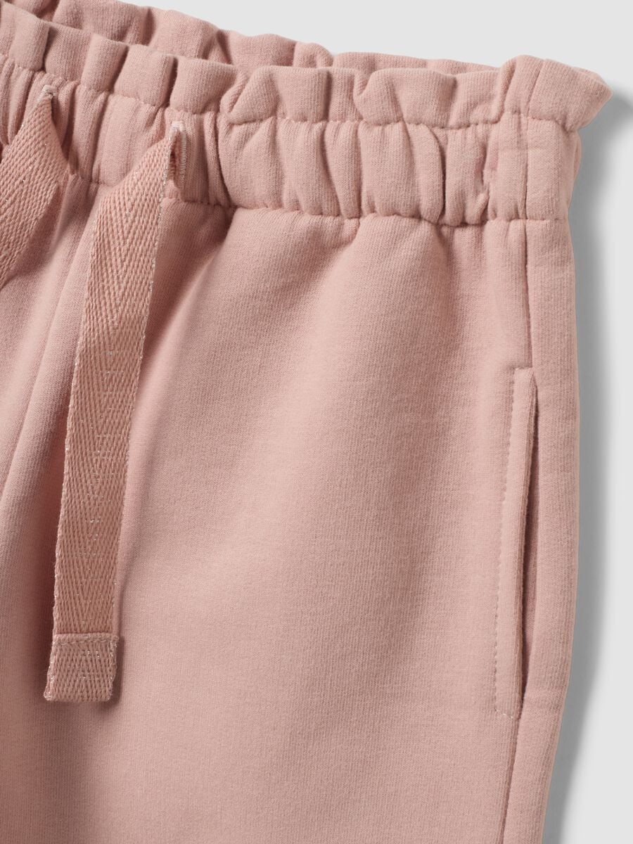 Pink stretch cotton set with crew neck_2